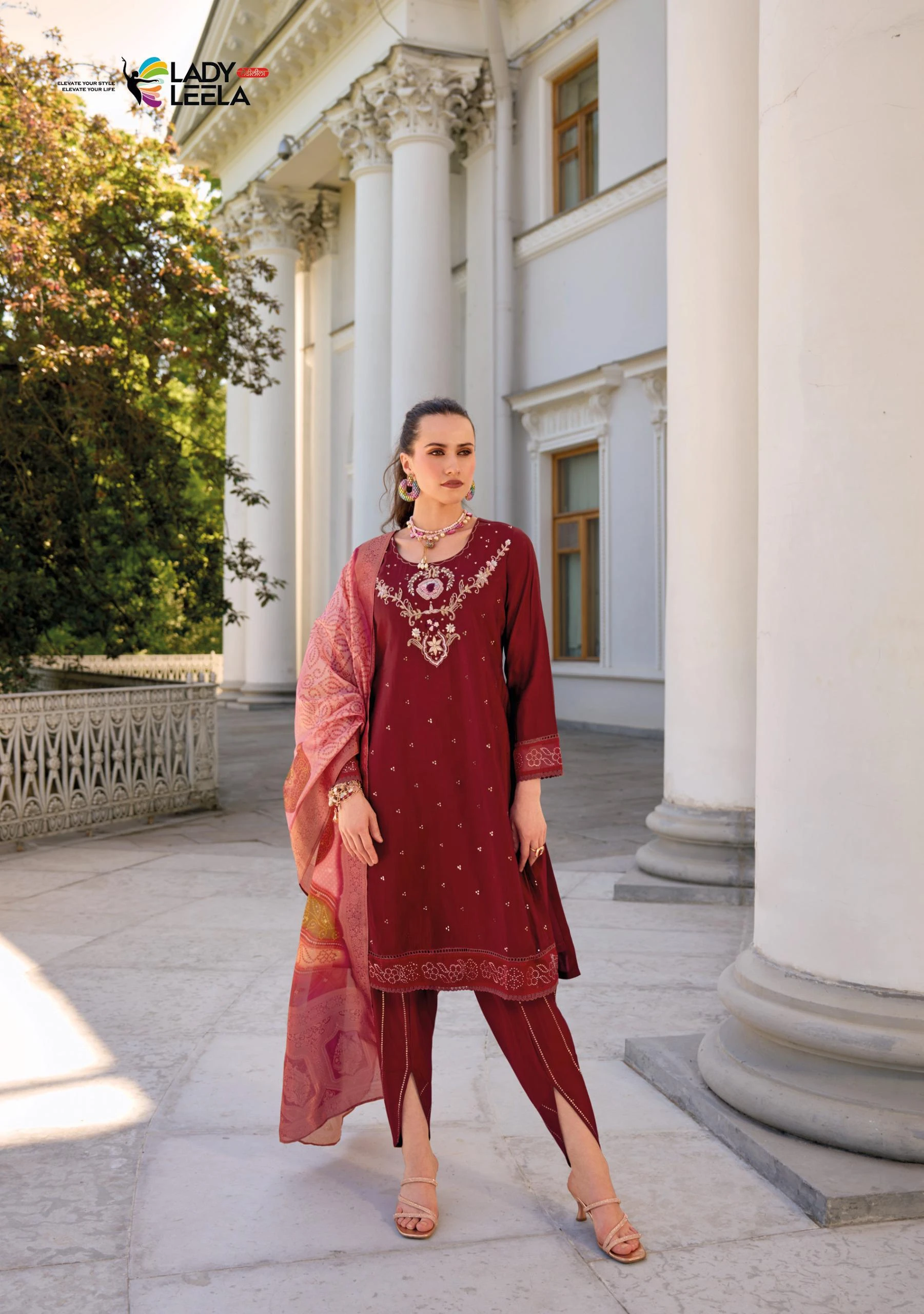 Lady Leela Tulips 2 Viscose Silk Wholesale Fancy Readymade Salwar Suit Catalog — Wholesale Readymade Suit, Lady Leela wholesale from Surat — view 7